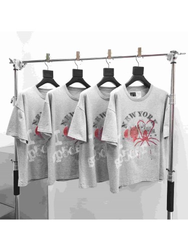[Big & Tall for weights up to 220 lbs]1:1 quality version Love New York Heart Spider Rhinestone Print Tee 29332577