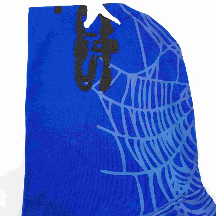 [Big & Tall for weights up to 220 lbs]1:1 quality version Graffiti Five Pointed Star Blue Mesh Zipper Hoodie & Shorts Set 29332583
