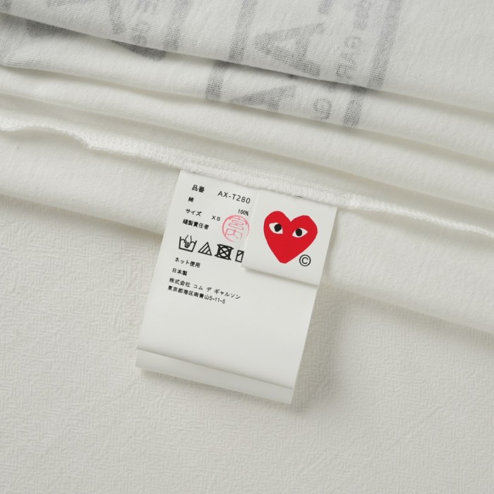 1:1 quality version Big Red Main Heart Green Red Black Tiny Heart Embroidery Print Double Play Slogan Tee 29332541