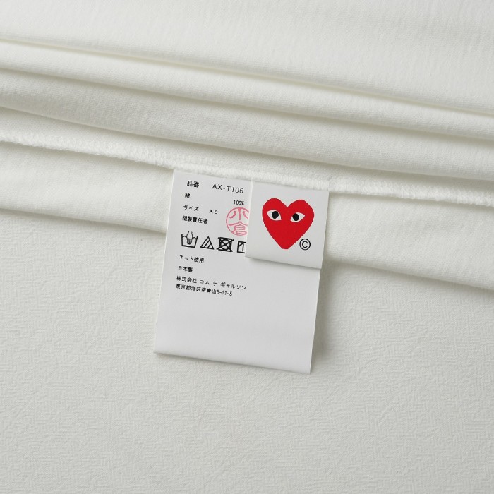 1:1 quality version Chest Fluorescent Green Big Heart Eyed Print Right Side Red Heart Embroidery Fitted Shoulder Couple Tee 29332193