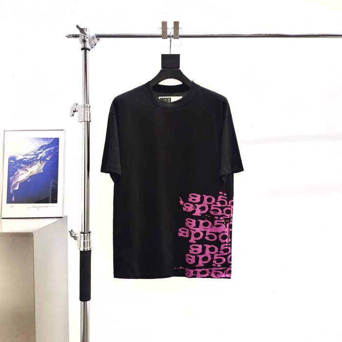 [Big & Tall for weights up to 220 lbs]1:1 quality version Side Graffiti Pink Letter Print Tee 29332578
