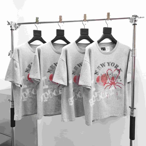 [Big & Tall for weights up to 220 lbs]1:1 quality version Love New York Heart Spider Rhinestone Print Tee 29332577