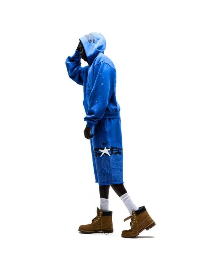 [Big & Tall for weights up to 220 lbs]1:1 quality version White NY Orange Mesh Blue Hoodie & Pants Set 29332584