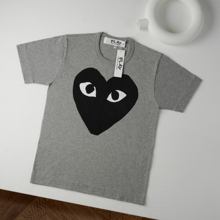 1:1 quality version Chest Oversize Solid Black Eyed Heart Face Print Fitted Shoulder Tee 29332209