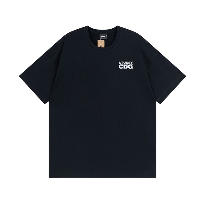 Comme Des Garcons 80-20 Collection Left Chest Logo Back Four Surfing Character Double Side Print Tee 2 colors 29332549