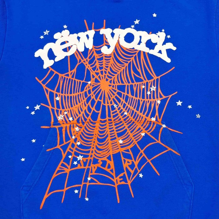[Big & Tall for weights up to 220 lbs]1:1 quality version White NY Orange Mesh Blue Hoodie & Pants Set 29332584