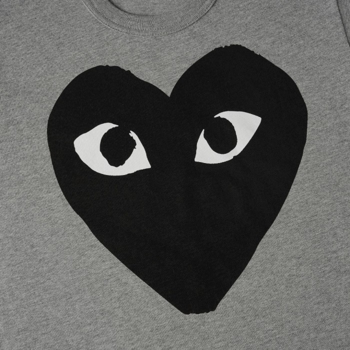 1:1 quality version Chest Oversize Solid Black Eyed Heart Face Print Fitted Shoulder Tee 29332209