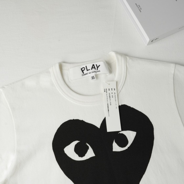 1:1 quality version Chest Oversize Solid Black Eyed Heart Face Print Tee 29332539