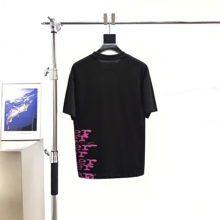 [Big & Tall for weights up to 220 lbs]1:1 quality version Side Graffiti Pink Letter Print Tee 29332578