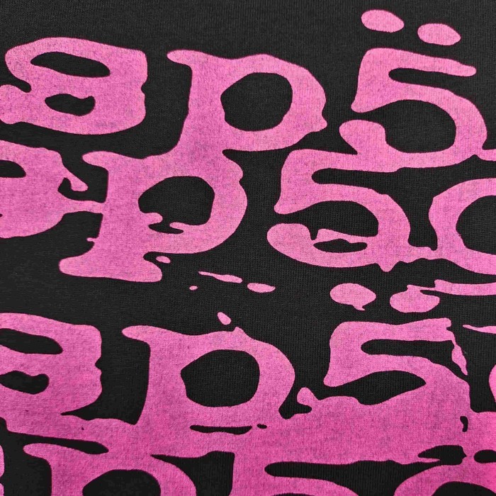 [Big & Tall for weights up to 220 lbs]1:1 quality version Side Graffiti Pink Letter Print Tee 29332578