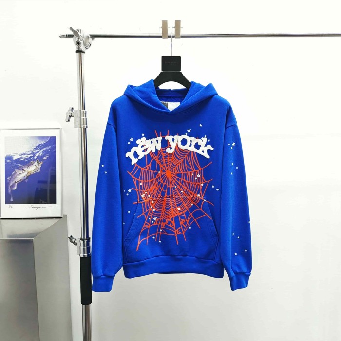 [Big & Tall for weights up to 220 lbs]1:1 quality version White NY Orange Mesh Blue Hoodie & Pants Set 29332584