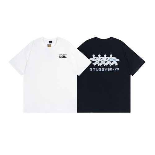 Comme Des Garcons 80-20 Collection Left Chest Logo Back Four Surfing Character Double Side Print Tee 2 colors 29332549