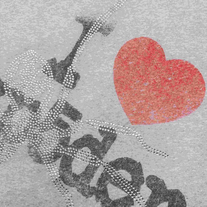 [Big & Tall for weights up to 220 lbs]1:1 quality version Love New York Heart Spider Rhinestone Print Tee 29332577