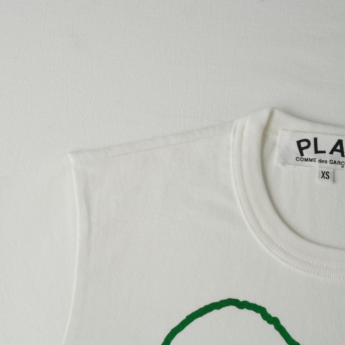 1:1 quality version Chest Oversize Green Hand Drawn Outline Hollow Eyed Heart Print Fitted Shoulder Couple Tee 29332167
