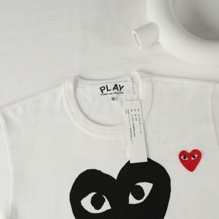 1:1 quality version Black Heart Three Tone Tiny Heart Embroidery Double Forward And Reverse Play Slogan Tee 29332544