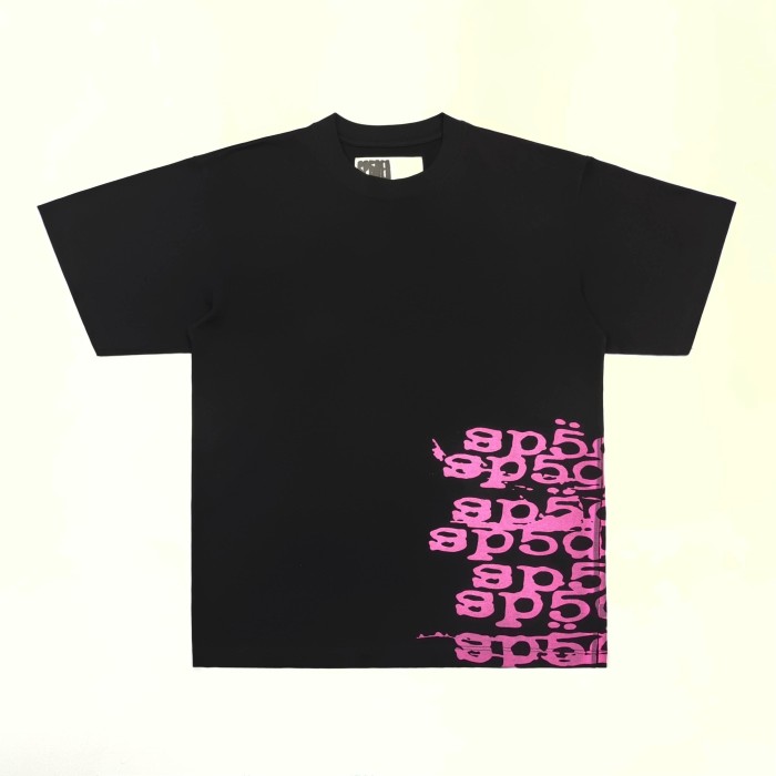 [Big & Tall for weights up to 220 lbs]1:1 quality version Side Graffiti Pink Letter Print Tee 29332578