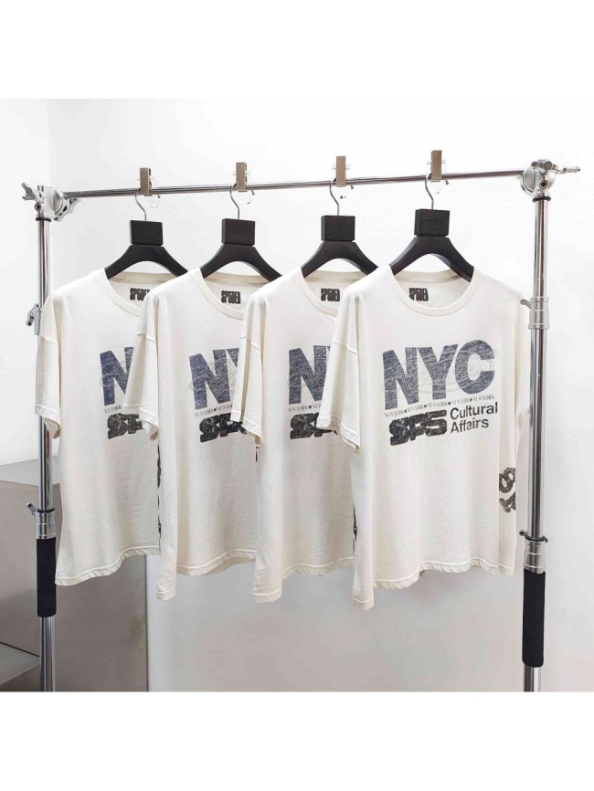 [Big & Tall for weights up to 220 lbs]1:1 quality version Rhinestone NYC Red Heart Beige Print Tee 29332580