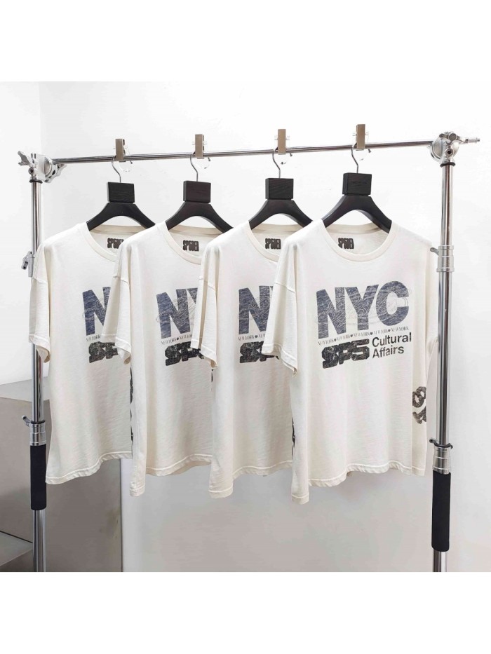 [Big & Tall for weights up to 220 lbs]1:1 quality version Rhinestone NYC Red Heart Beige Print Tee 29332580