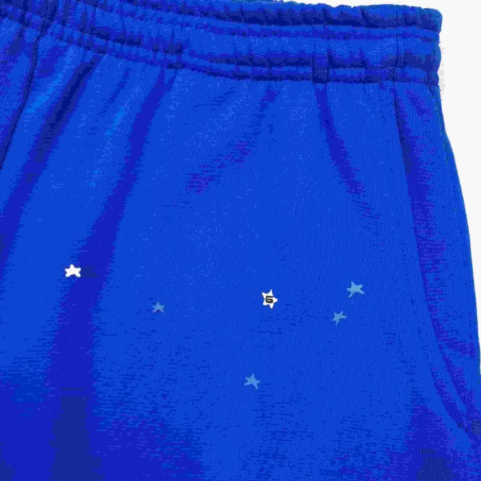 [Big & Tall for weights up to 220 lbs]1:1 quality version Graffiti Five Pointed Star Blue Mesh Zipper Hoodie & Shorts Set 29332583