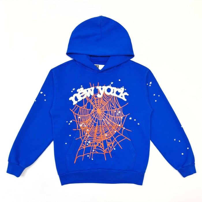 [Big & Tall for weights up to 220 lbs]1:1 quality version White NY Orange Mesh Blue Hoodie & Pants Set 29332584