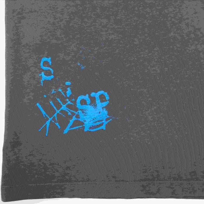 [Big & Tall for weights up to 220 lbs]1:1 quality version Blue Graffiti 555 Letter Print Tee 29332579