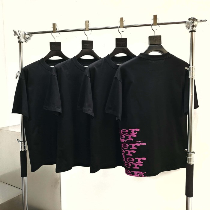[Big & Tall for weights up to 220 lbs]1:1 quality version Side Graffiti Pink Letter Print Tee 29332578