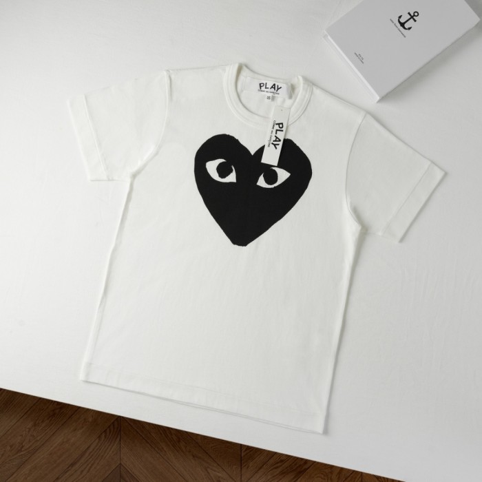 1:1 quality version Chest Oversize Solid Black Eyed Heart Face Print Tee 29332539
