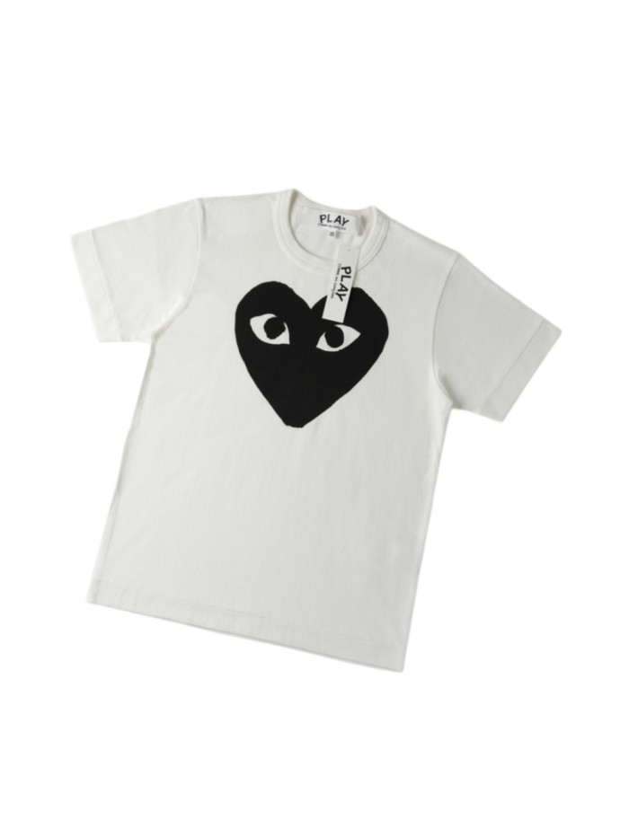 1:1 quality version Chest Oversize Solid Black Eyed Heart Face Print Tee 29332539