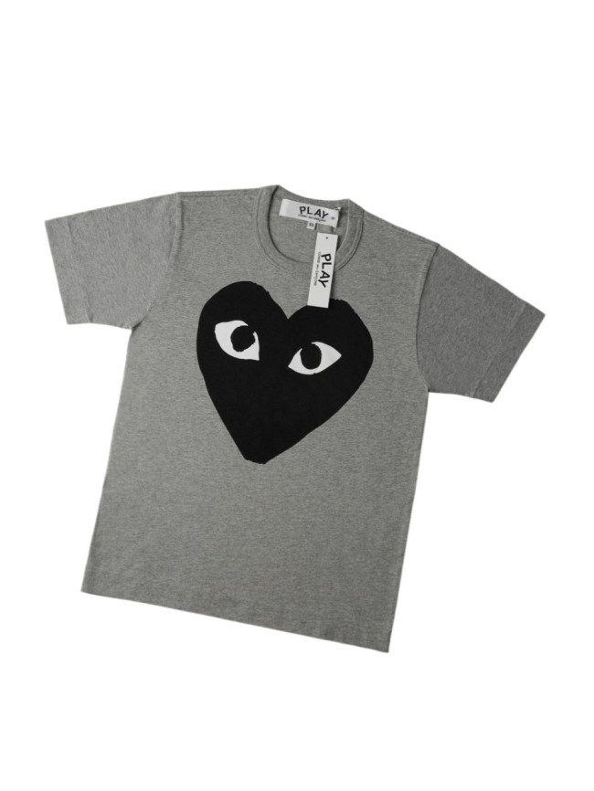 1:1 quality version Chest Oversize Solid Black Eyed Heart Face Print Fitted Shoulder Tee 29332209