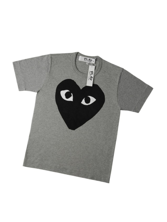 1:1 quality version Chest Oversize Solid Black Eyed Heart Face Print Fitted Shoulder Tee 29332209