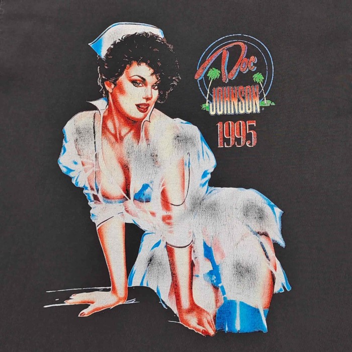 [Big & Tall for weights up to 220 lbs]1:1 quality version Vintage Sexy Nurse Print Washed Tee 29332582