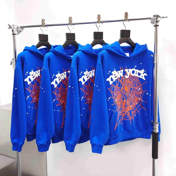 [Big & Tall for weights up to 220 lbs]1:1 quality version White NY Orange Mesh Blue Hoodie & Pants Set 29332584
