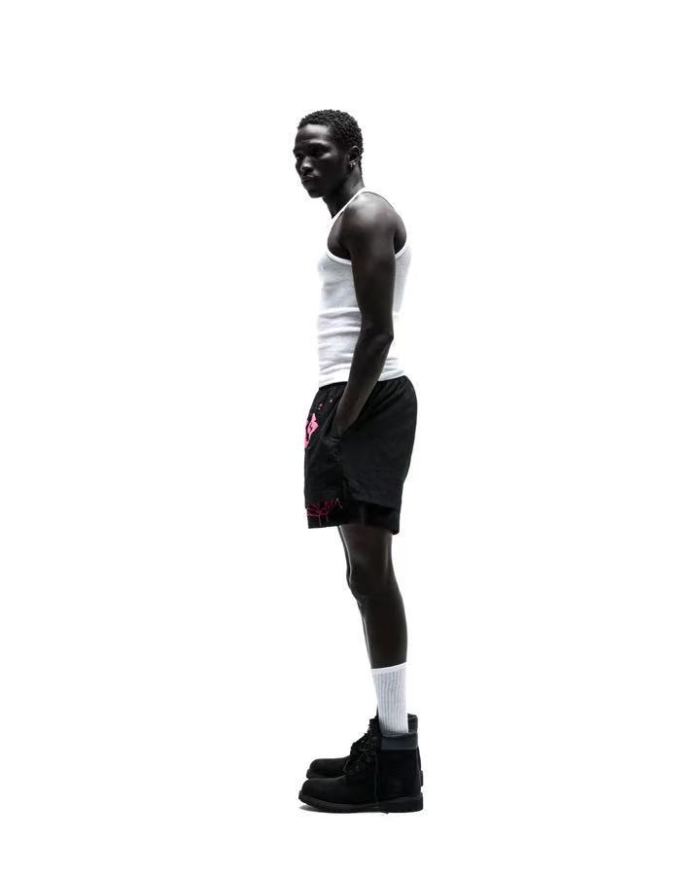 [Big & Tall for weights up to 220 lbs]1:1 quality version Rose Red Letter Black Nylon Shorts 29332581