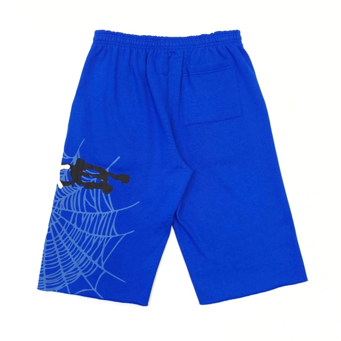[Big & Tall for weights up to 220 lbs]1:1 quality version Graffiti Five Pointed Star Blue Mesh Zipper Hoodie & Shorts Set 29332583
