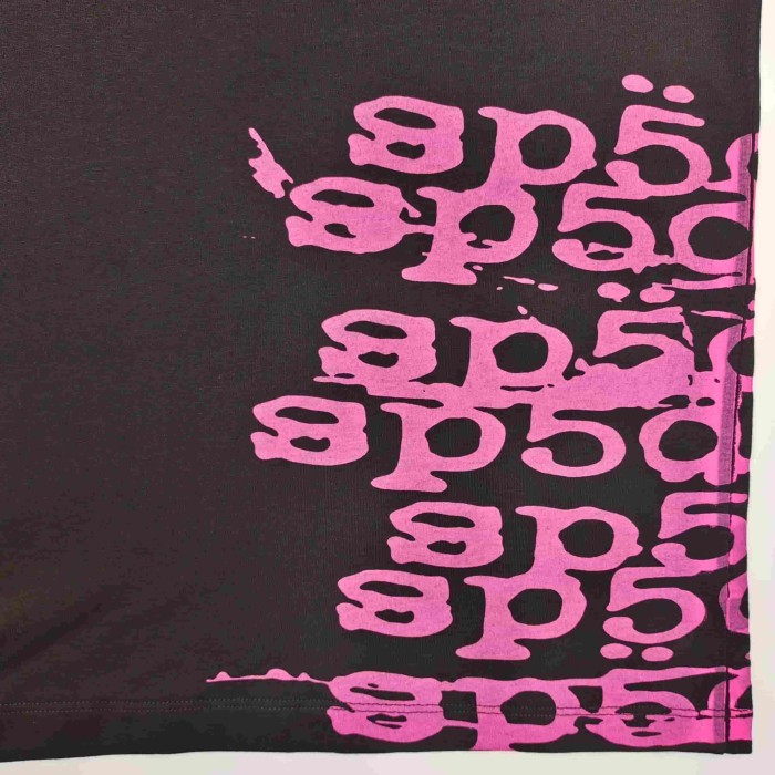 [Big & Tall for weights up to 220 lbs]1:1 quality version Side Graffiti Pink Letter Print Tee 29332578