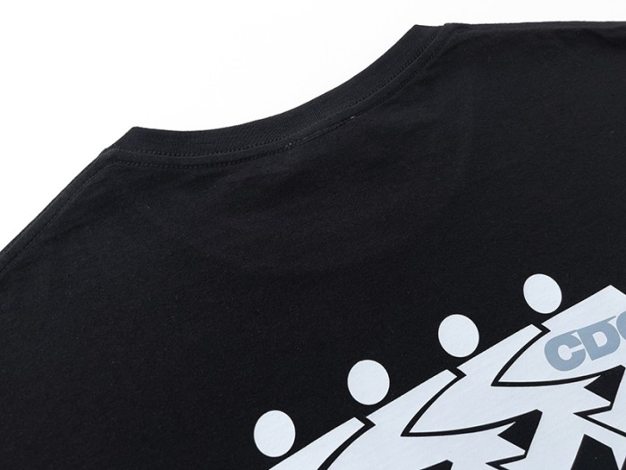 Comme Des Garcons 80-20 Collection Left Chest Logo Back Four Surfing Character Double Side Print Tee 2 colors 29332549