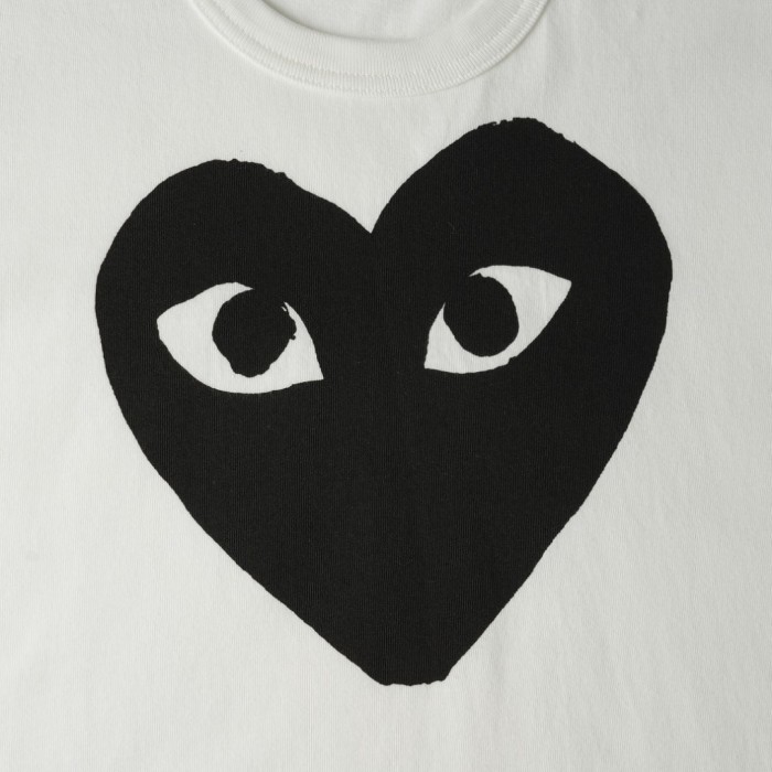 1:1 quality version Chest Oversize Solid Black Eyed Heart Face Print Tee 29332539