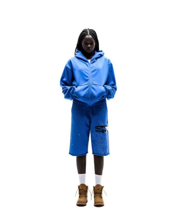 [Big & Tall for weights up to 220 lbs]1:1 quality version White NY Orange Mesh Blue Hoodie & Pants Set 29332584