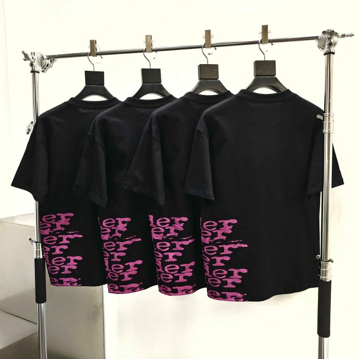 [Big & Tall for weights up to 220 lbs]1:1 quality version Side Graffiti Pink Letter Print Tee 29332578