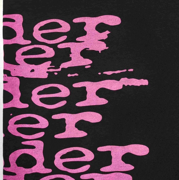 [Big & Tall for weights up to 220 lbs]1:1 quality version Side Graffiti Pink Letter Print Tee 29332578