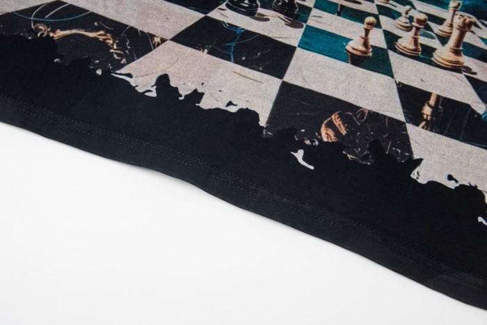 Space Skeleton Chess Match Print Long Sleeve T-Shirt 2 colors 29334420