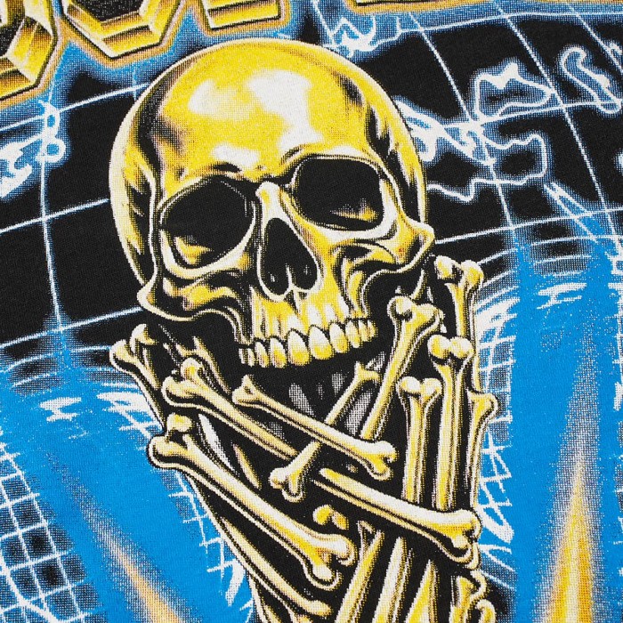Front Golden Skull Trophy World Map Gothic Text Print Back International Team Flags Bold Gradient Font T-Shirt 2 colors 29338219