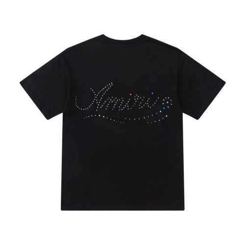 Rhinestone Logo With Colorful Tiny Diamonds Woven T-shirt & Sweat Shorts Set  29052429
