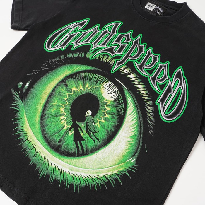 Y2K Gothic Streetwear All Seeing Eye Double Sided Letter Graphic Oversized Drop Shoulder T Shirt 2 colors 29338085