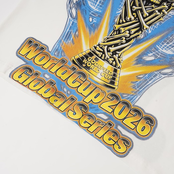 Front Golden Skull Trophy World Map Gothic Text Print Back International Team Flags Bold Gradient Font T-Shirt 2 colors 29338219