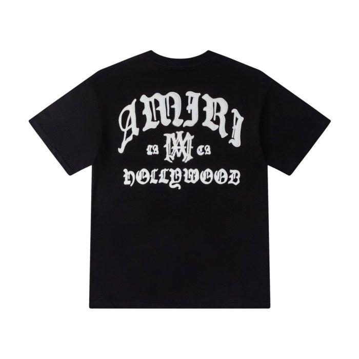 High Street Hip Hop Front Chest Embroidered Logo Back Gothic Letter Print Oversized Tee 2 colors 29338647