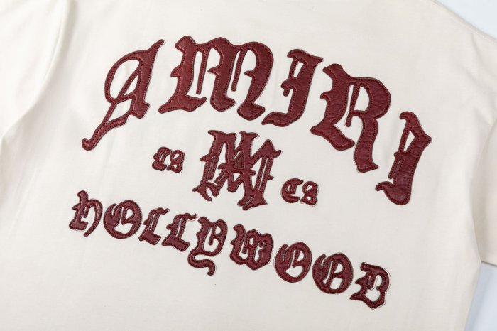 High Street Hip Hop Front Chest Embroidered Logo Back Gothic Letter Print Oversized Tee 2 colors 29338647