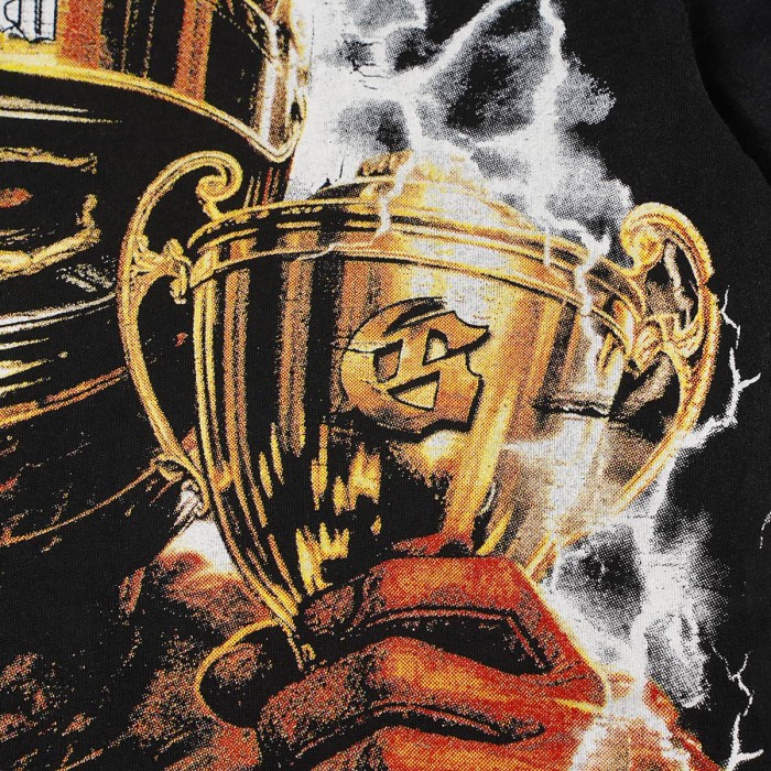 Front Thunder Effect Skeleton Racer Portrait Graphic Back Race Track Champion Driver Trophy Oversized T-Shirt 29338328
