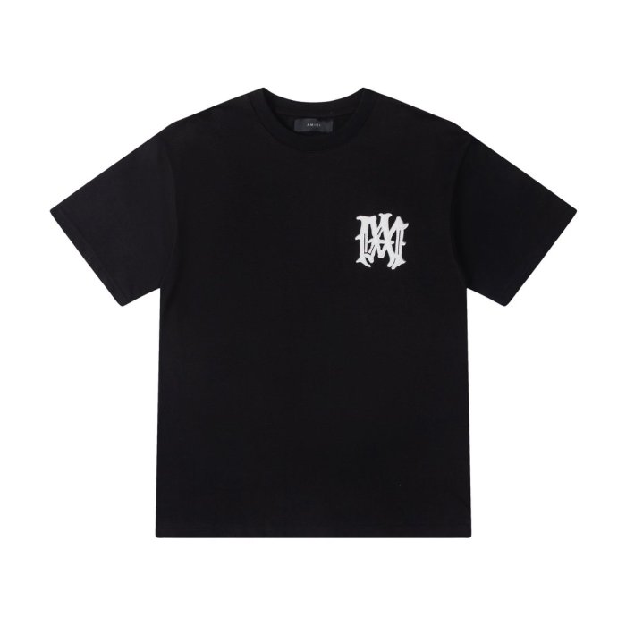 High Street Hip Hop Front Chest Embroidered Logo Back Gothic Letter Print Oversized Tee 2 colors 29338647