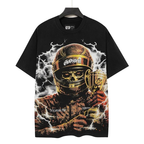 Front Thunder Effect Skeleton Racer Portrait Graphic Back Race Track Champion Driver Trophy Oversized T-Shirt 29338328